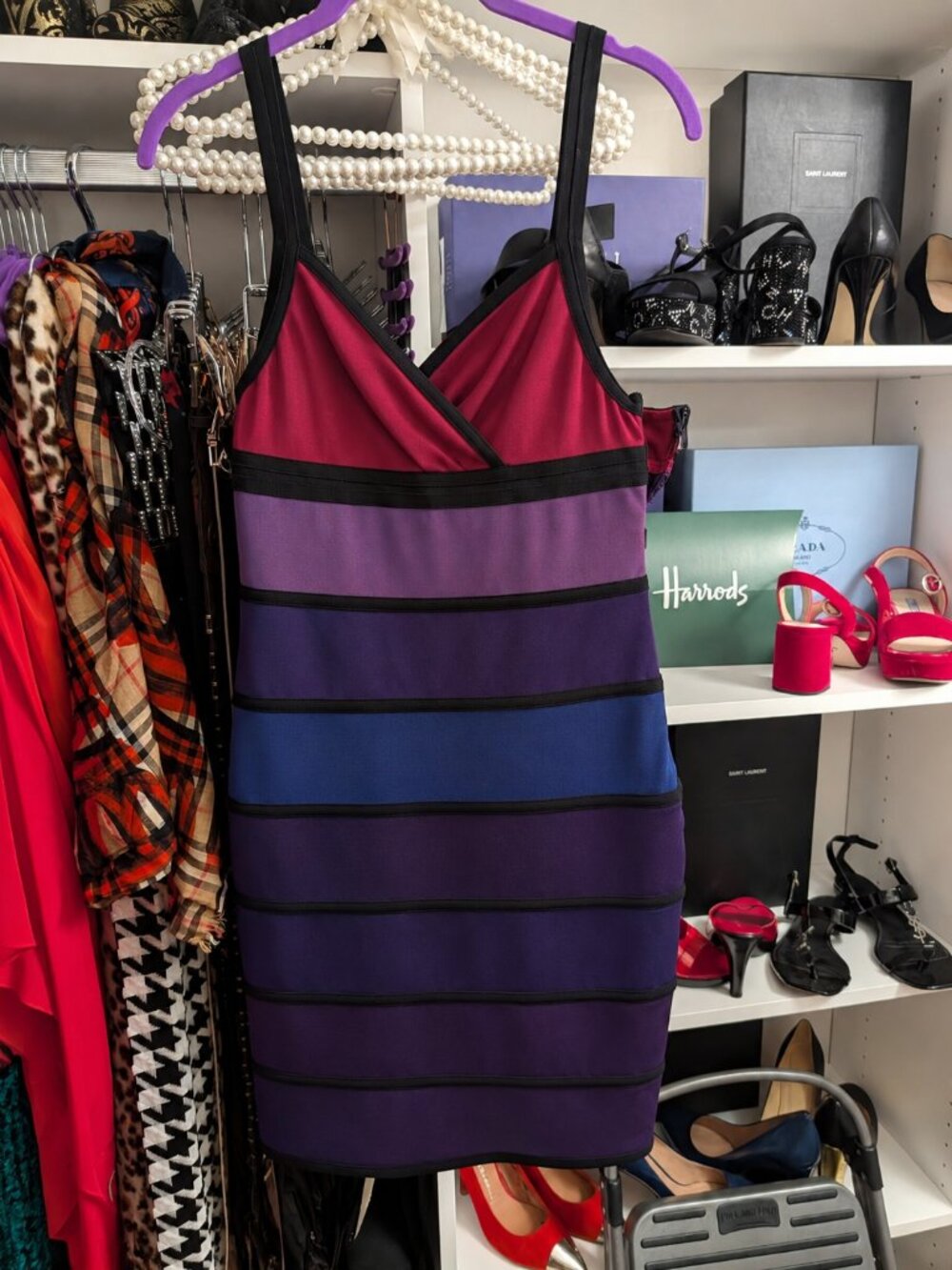 Vintage Arden B Bodycon Bandage Colorblock Dress